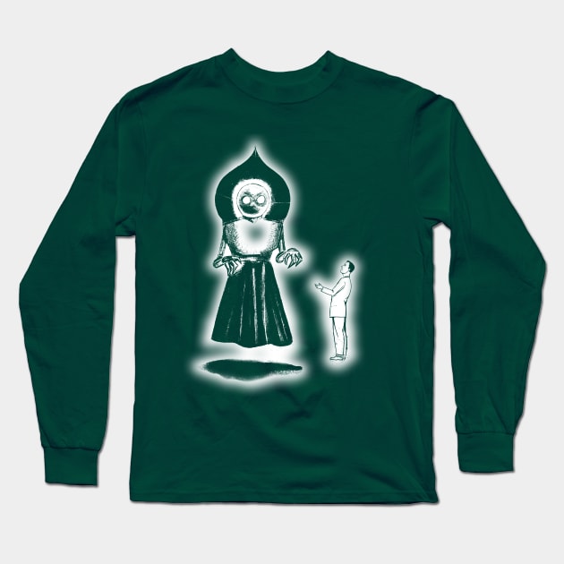 Flatwoods Monster White Glow #1 Long Sleeve T-Shirt by AWSchmit